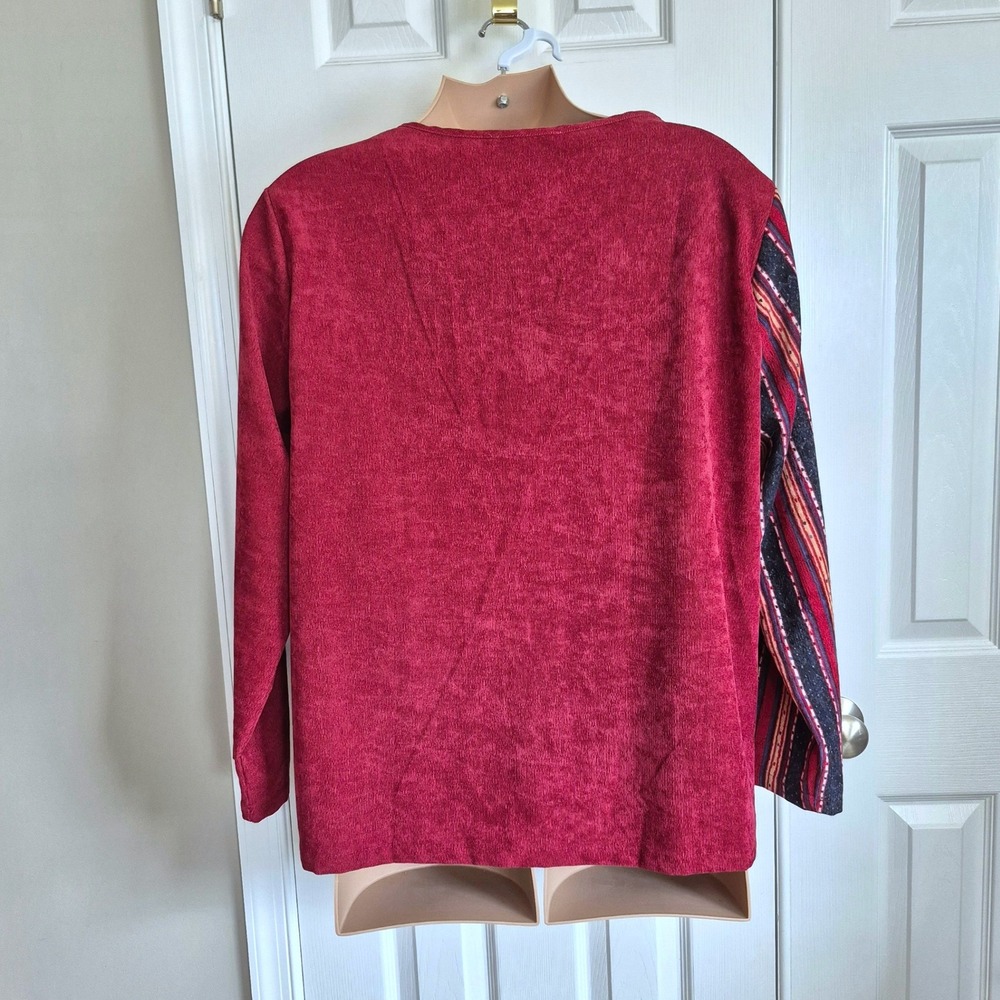 Gracila red corduroy long sleeve top womens‎ 5XL - Picture 7 of 8